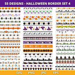 halloween borders clipart, halloween borders svg, halloween digital ribbons, bunting banners, halloween divider svg, hal