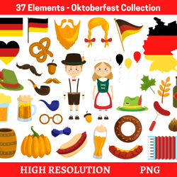 oktoberfest clipart, german festival svg & png (digital download)