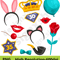 Photo Booth Props Clipart Party Masks Ties Hats SVG JPG PNG 1