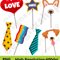 Photo Booth Props Clipart Party Masks Ties Hats SVG JPG PNG 2