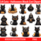 Halloween Black Cat Clipart  Halloween Cats Watercolor Clipart  Spooky Cat Images  Scrapbook  Paper 0