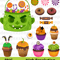 Halloween Sweets Clipart Cupcakes Candy Pumpkins SVG  PNG 2