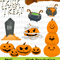 Halloween Clipart Trick Or Treat Black Cat Ghost Pumpkin Haunted House Happy Halloween Clipart 4