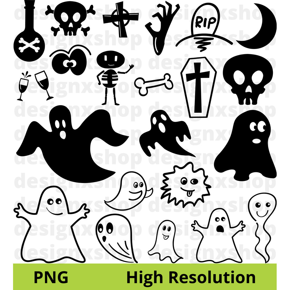 Halloween Clipart Trick Or Treat Black Cat Ghost Pumpkin Haunted House Happy Halloween Svg 1
