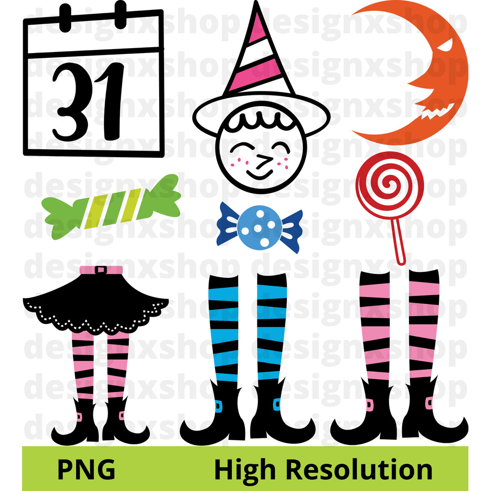 Halloween Clipart Trick Or Treat Black Cat Ghost Pumpkin Haunted House Happy Halloween Svg 5