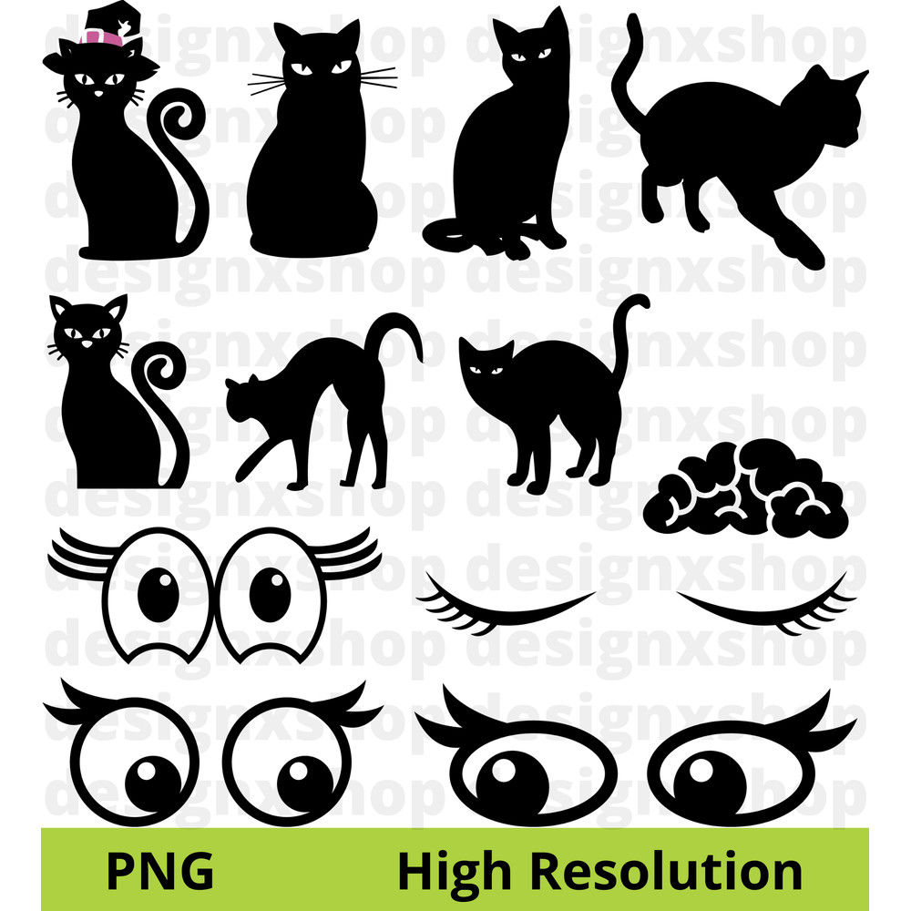 Halloween Clipart Trick Or Treat Black Cat Ghost Pumpkin Haunted House Happy Halloween Svg 6