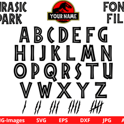 jurassic park font, jurassic world font, jurassic park font svg png eps dxf ai, cut files, instant download