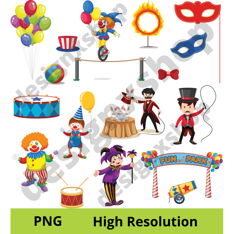 Circus Clipart Circus Printable  Circus PNG And SVG Carnival Clip Art Animals Jokers Circus Tent Cl 5