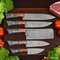 Damascus Chef Knife Set 5 PCS  Handmade Kitchen Knives Gift For Her Custom Gift For Chefs BBQ Knive 0