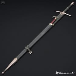 fantasy ranger sword replica – green edition collectible – medieval style display with leather wrapped handle