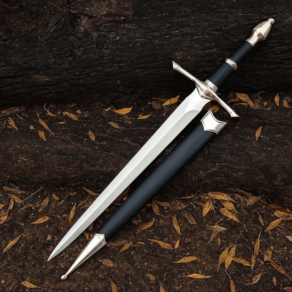 Handmade Medieval Ranger Dagger Fantasy Short Sword With Scabbard Cosplay Prop Unique Gift For H 0