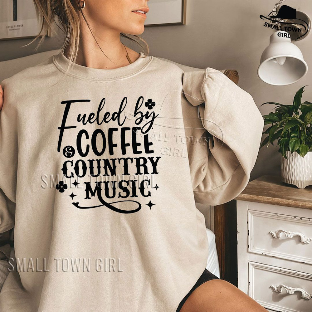 Fueled By Coffee And Country Music Svg Cowgirl Svg Western Svg Country Girl Svg Coffee Svg Coffee M 1