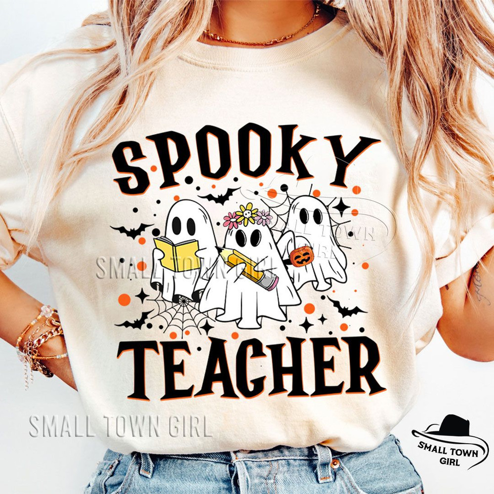 Spooky Teacher Png Halloween Png Cute Ghost Png Spooky Vibes Png Retro Halloween Png Fall Png 2