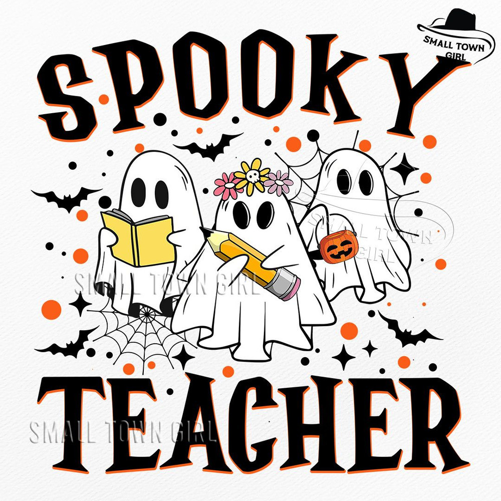 Spooky Teacher Png Halloween Png Cute Ghost Png Spooky Vibes Png Retro Halloween Png Fall Png 0