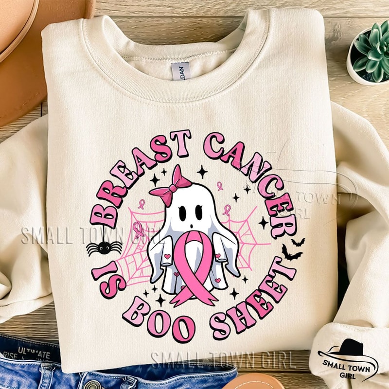 Breast Cancer Is Boo Sheet Png Breast Cancer Awareness Png Halloween Pink Ghost Png Halloween Shirt 1