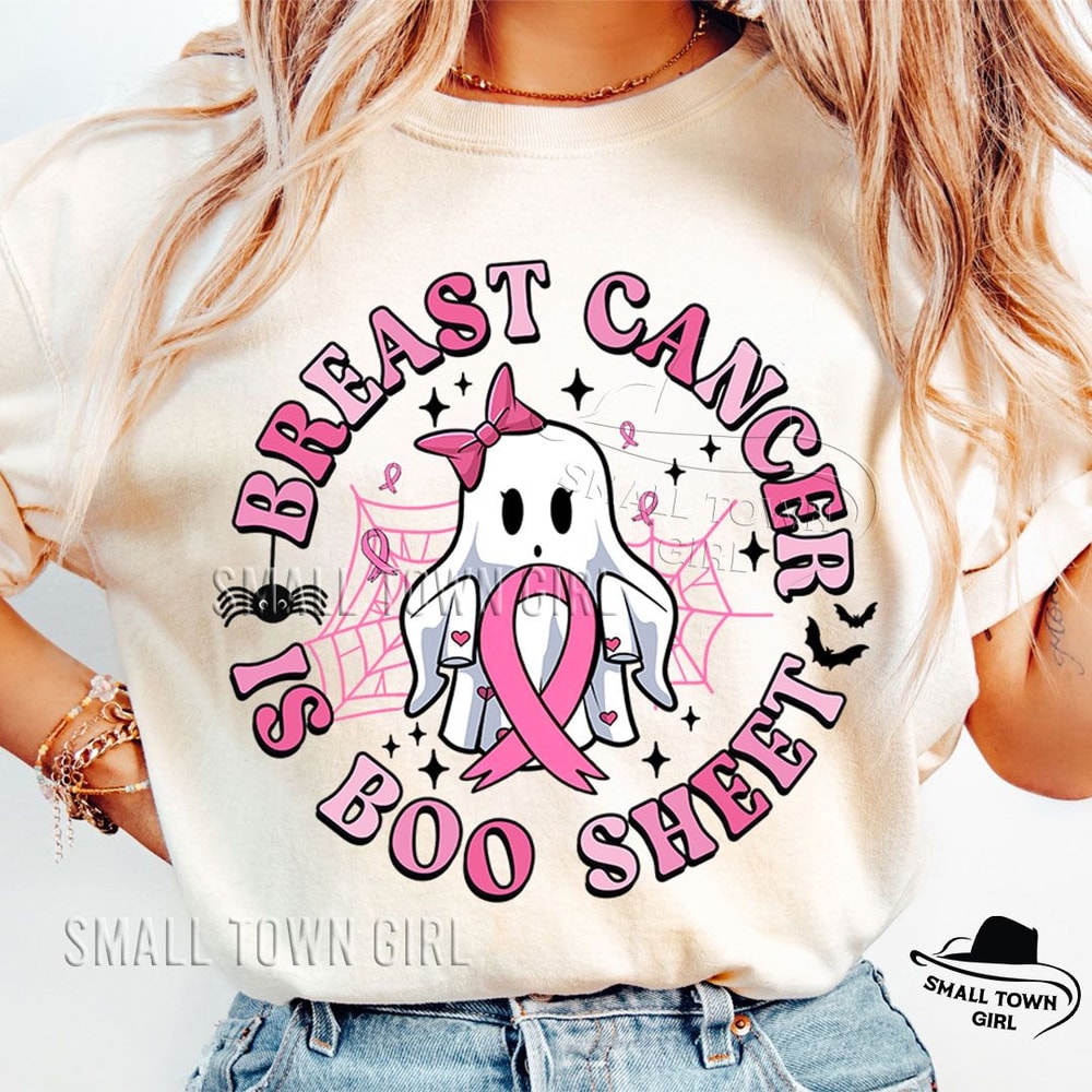 Breast Cancer Is Boo Sheet Png Breast Cancer Awareness Png Halloween Pink Ghost Png Halloween Shirt 2