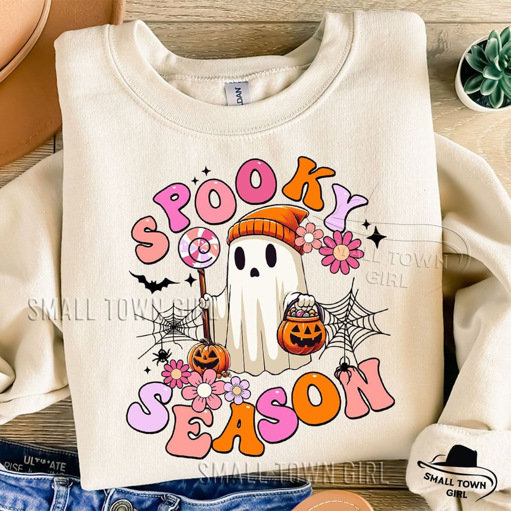 Spooky Season Halloween Boo Ghost Png Halloween Png Girly Halloween Png Floral Cute Ghost Png Hallo 1