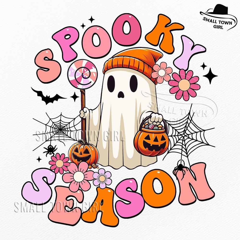 Spooky Season Halloween Boo Ghost Png Halloween Png Girly Halloween Png Floral Cute Ghost Png Hallo 0
