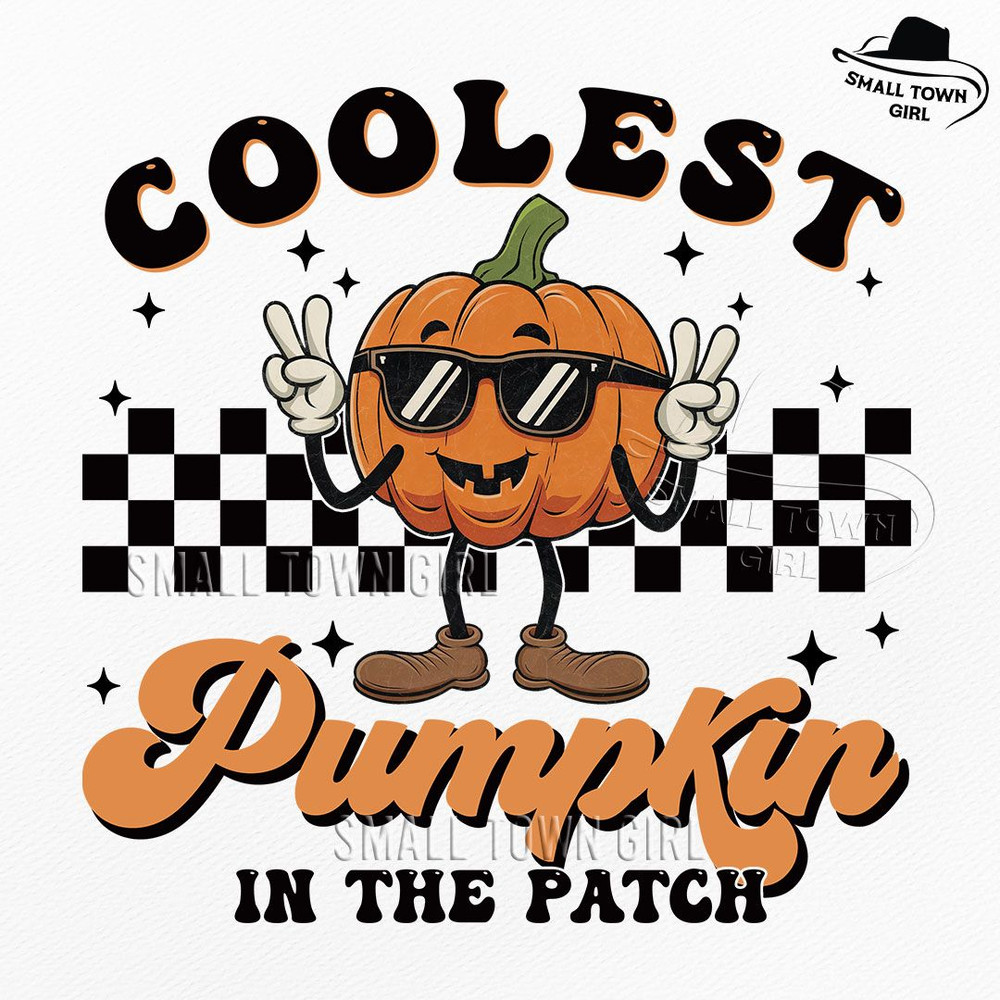 Coolest Pumpkin In The Patch Png Fall Png Distressed Fall Png Retro Pumpkin Boy Shirt Png Fall Shir 0