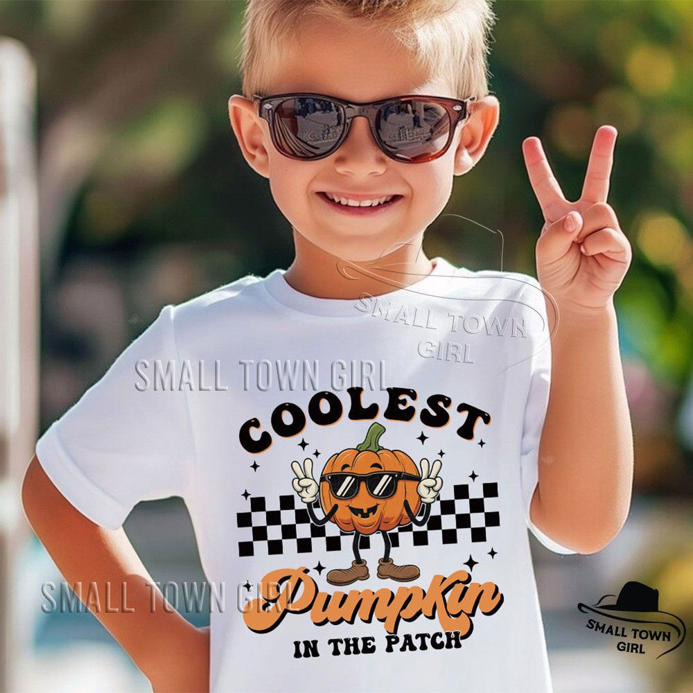 Coolest Pumpkin In The Patch Png Fall Png Distressed Fall Png Retro Pumpkin Boy Shirt Png Fall Shir 2