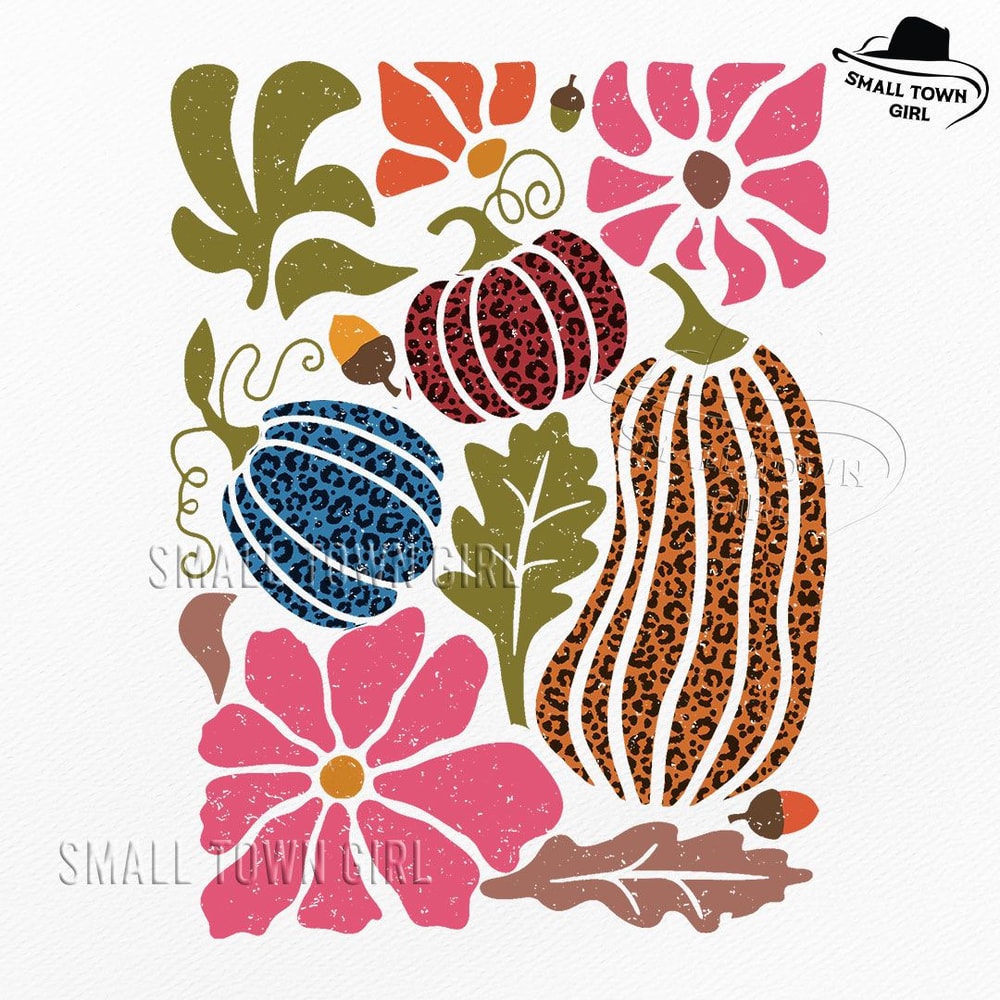 Leopard Pumpkin With Flowers Png Fall Design Png Autumn Png Sublimation Designs Leopard Pumpkin Png 0