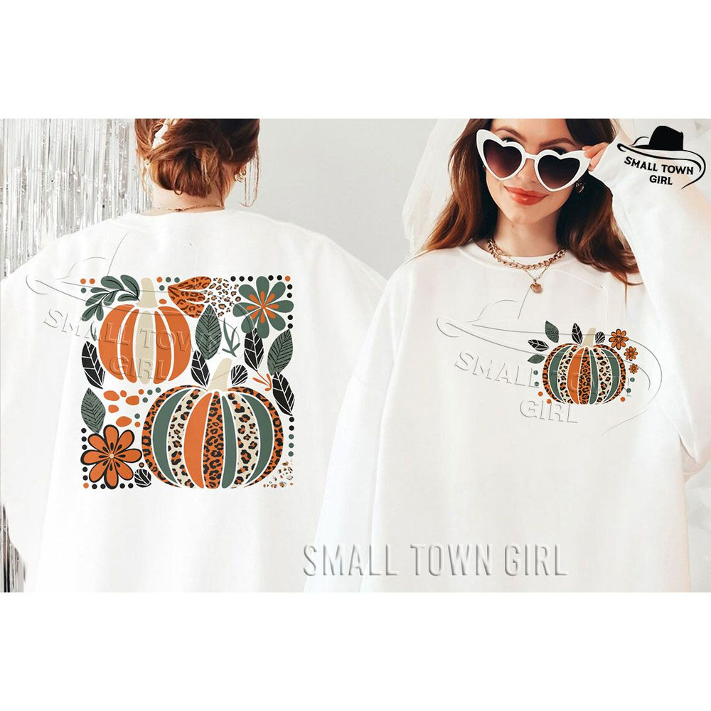 Boho Pumpkin Fall Front And Back Png Boho Pumpkins Fall Png Leopard Pumpkin Boho Fall Png Fall Pump