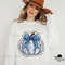 Blue Floral Pumpkin Coquette Bow Fall Png Thankful Grateful Blessed Png Blue Floral Pumpkin Png Boh 3