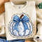 Blue Floral Pumpkin Coquette Bow Fall Png Thankful Grateful Blessed Png Blue Floral Pumpkin Png Boh 1