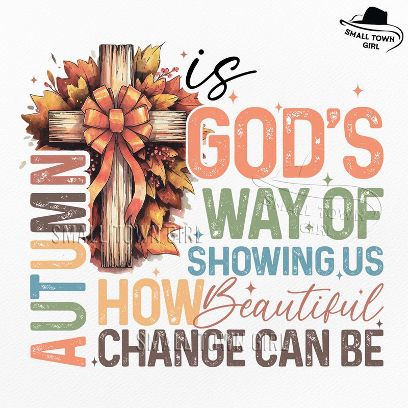 Autumn Is Gods Way Fall Christian Png Retro Fall Png Fall Coquette Bow PNG Fall Christian Png Autum 0