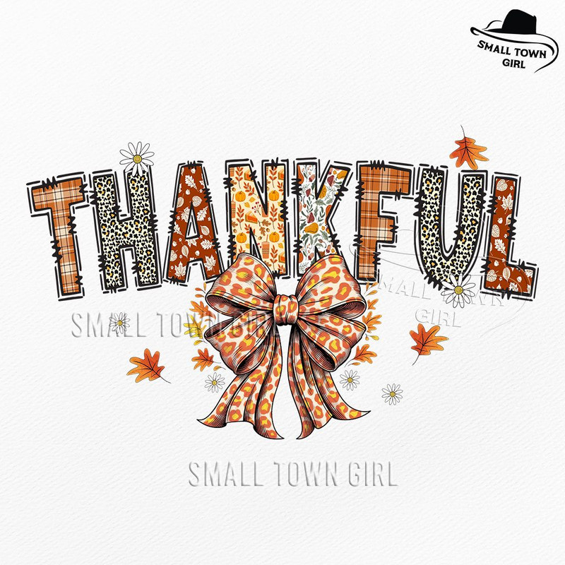 Thankful Thanksgiving Coquette Bow Daisy Png Autumn Season Png Thanksgiving Png Thankful Mama Png T 0