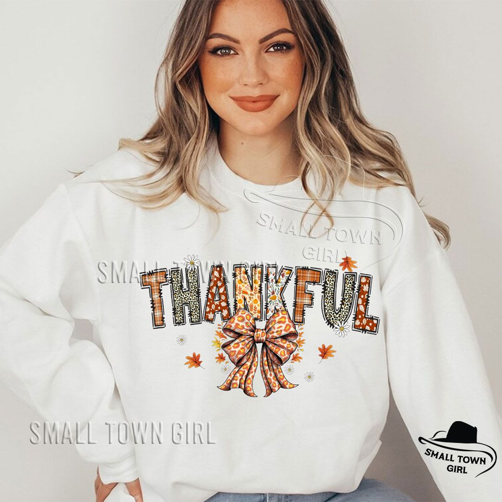Thankful Thanksgiving Coquette Bow Daisy Png Autumn Season Png Thanksgiving Png Thankful Mama Png T 3