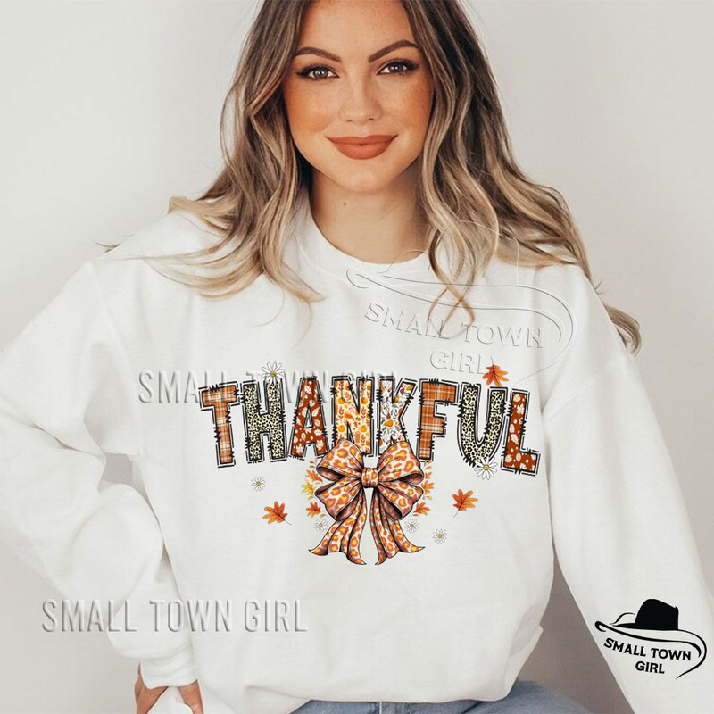 Thankful Thanksgiving Coquette Bow Daisy Png Autumn Season Png Thanksgiving Png Thankful Mama Png T 3