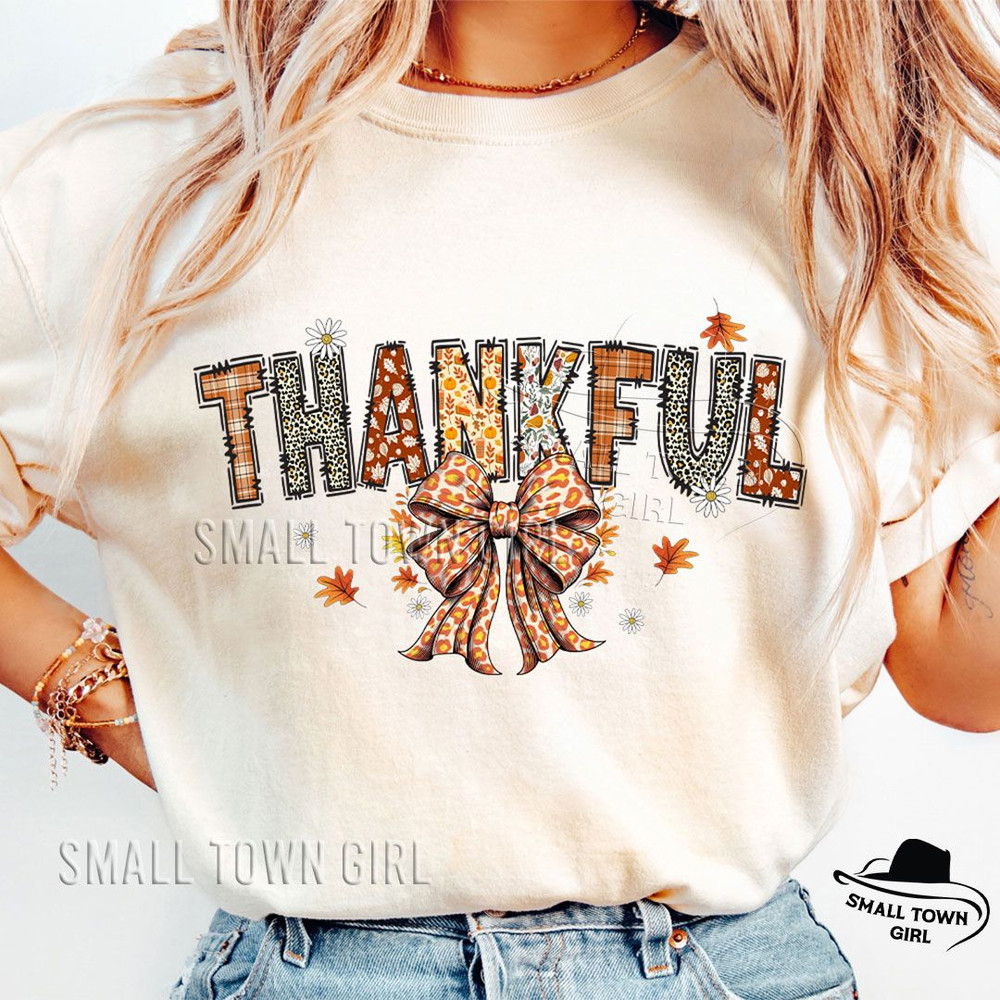 Thankful Thanksgiving Coquette Bow Daisy Png Autumn Season Png Thanksgiving Png Thankful Mama Png T 4