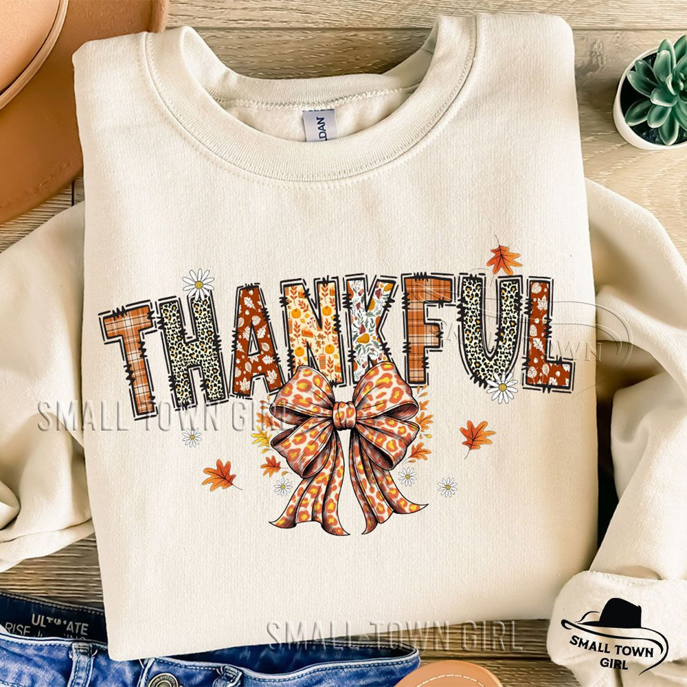 Thankful Thanksgiving Coquette Bow Daisy Png Autumn Season Png Thanksgiving Png Thankful Mama Png T 2