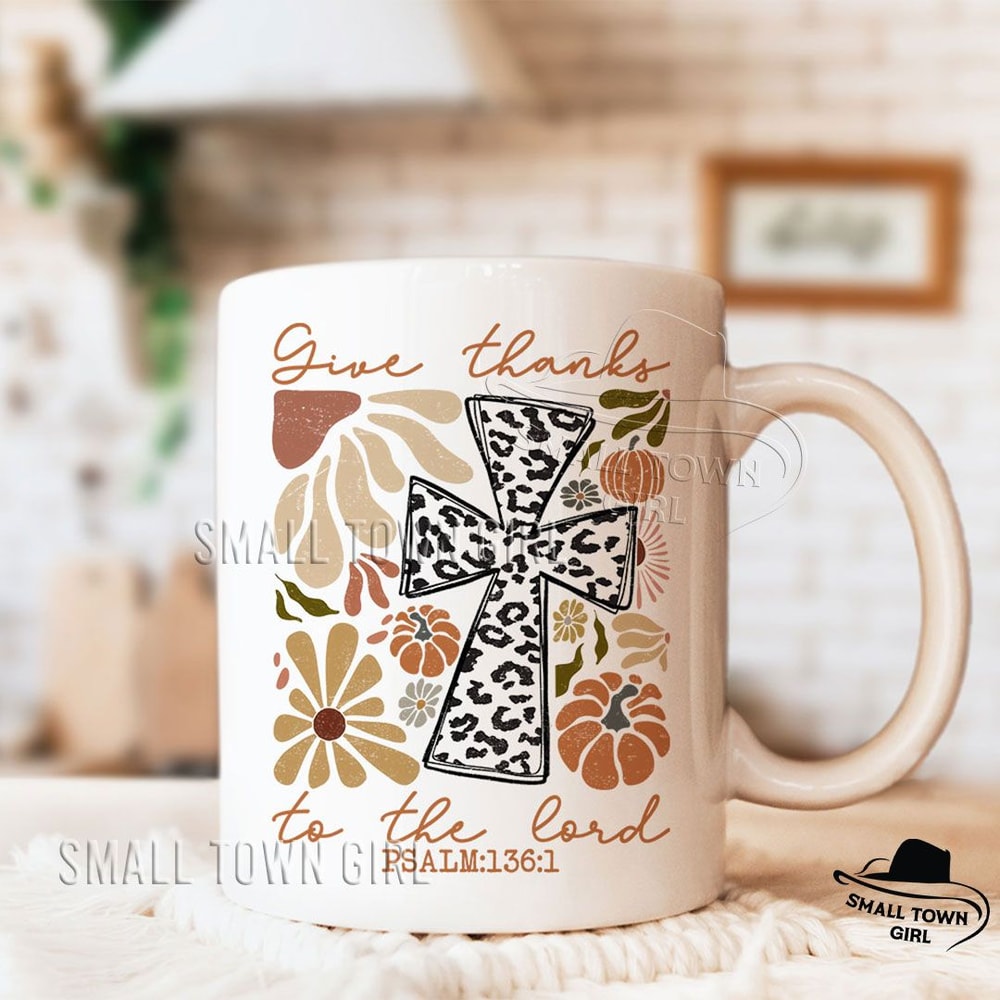 Retro Boho Floral Pumpkin Fall Christian Png Give Thanks To The Lord Png Fall Pumpkin Png Thanksgiv 5
