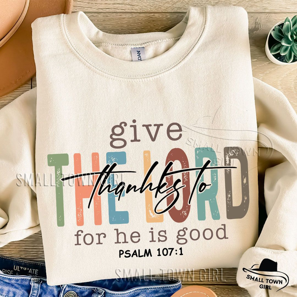 Give Thanks To The Lord Christian Fall Png Thankful Blessed Png Retro Fall Jesus Png Bible Turkey D 5