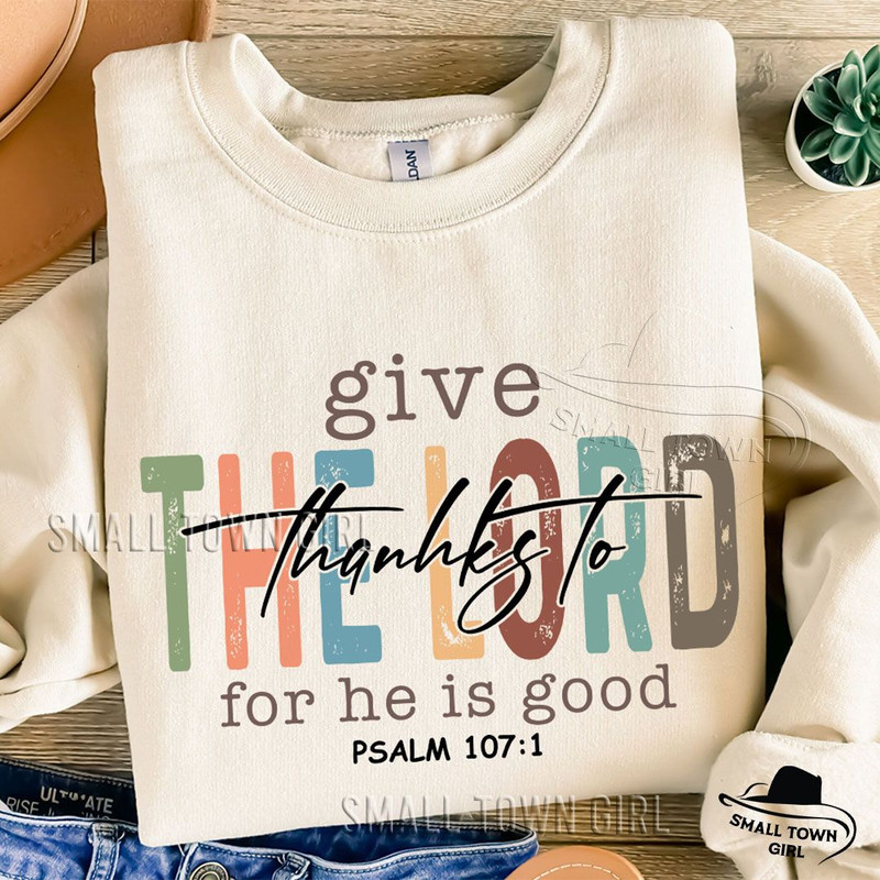 Give Thanks To The Lord Christian Fall Png Thankful Blessed Png Retro Fall Jesus Png Bible Turkey D 5