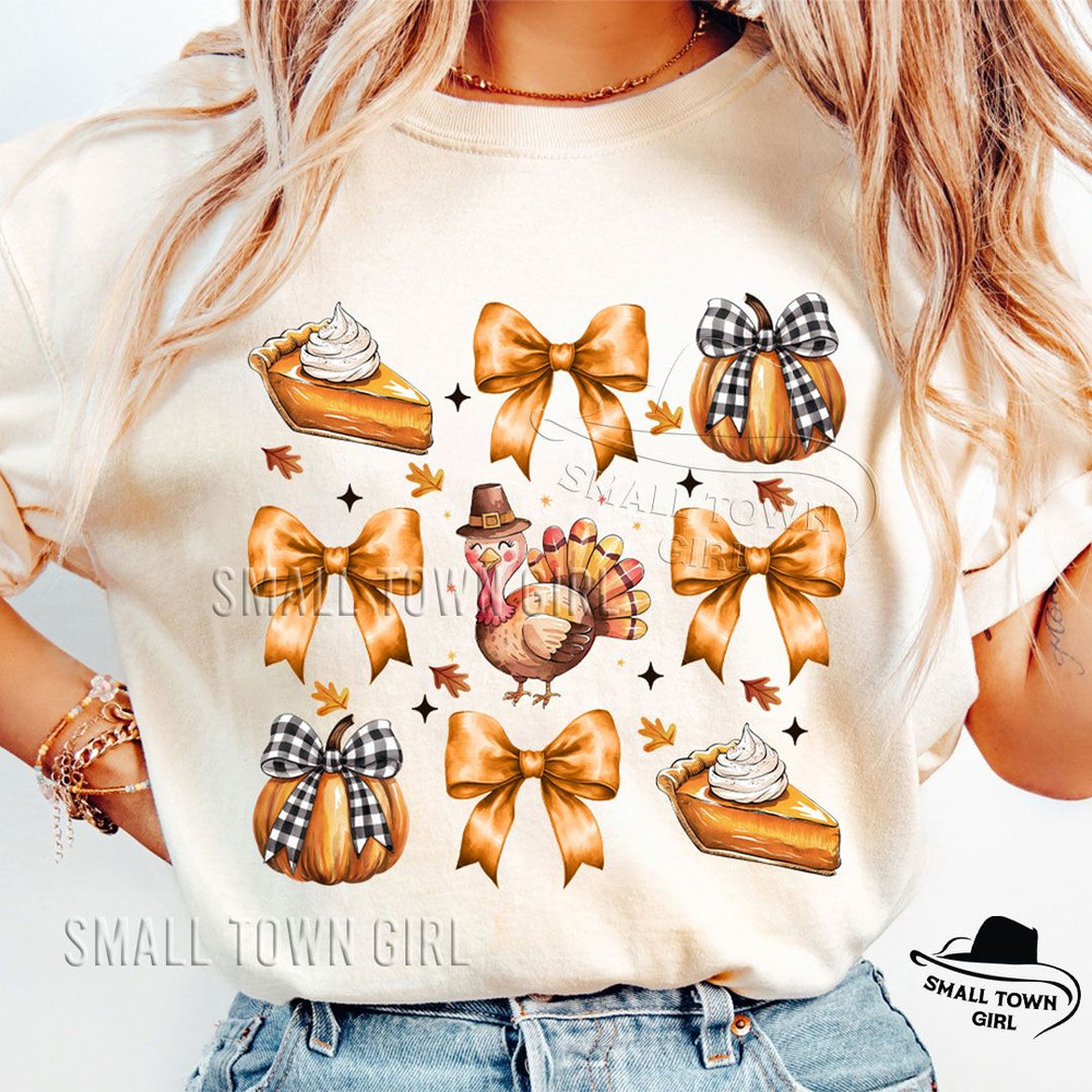 Retro Thanksgiving Fall Coquette Bow Png Retro Thanksgiving Png Retro Fall Pumpkin Bow Png Fall Coq 2