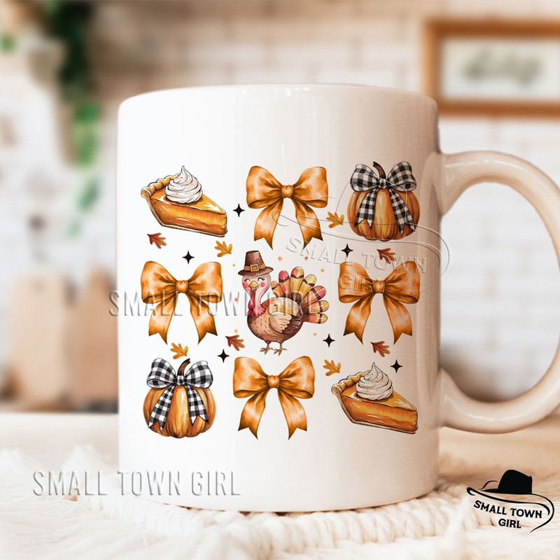 Retro Thanksgiving Fall Coquette Bow Png Retro Thanksgiving Png Retro Fall Pumpkin Bow Png Fall Coq 3