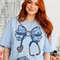 Blue Toile Floral Nurse Bow Stethoscope Png Nurse Coquette Png Nurse Bow Stethoscope Png Nurse Bow  3