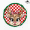 Reindeer Girl Kid Checkered Christmas Png Sublimation Christmas Designs Kids Reindeer With Bow Png  0