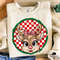 Reindeer Girl Kid Checkered Christmas Png Sublimation Christmas Designs Kids Reindeer With Bow Png  2