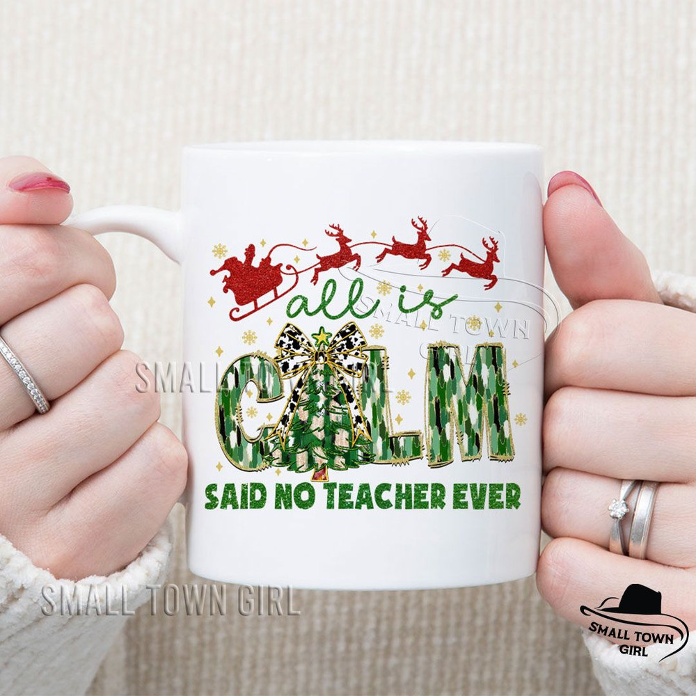 Coquette Glitter Teacher Christmas Tree Png Teacher Christmas Png All Is Calm Said No Teacher Ever  6