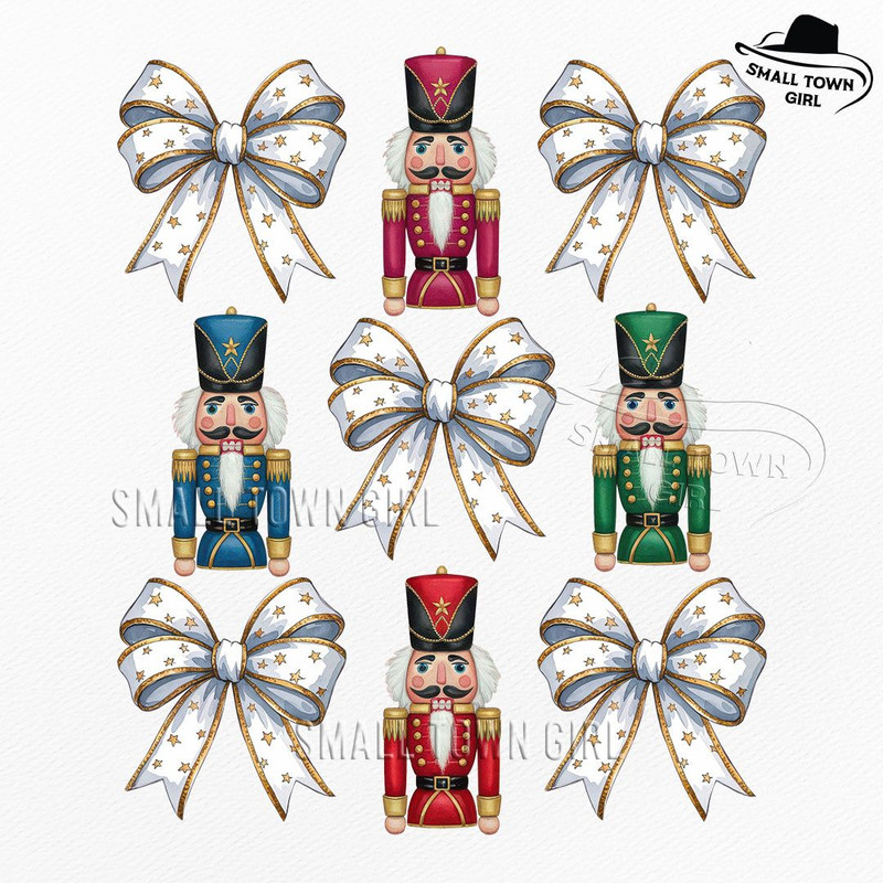Cute Coquette Christmas Bow Nutcracker Png Coquette Png Glitter Bow Png Christmas Png Sublimation C 0