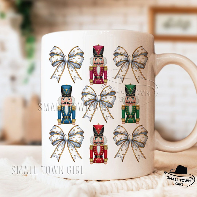 Cute Coquette Christmas Bow Nutcracker Png Coquette Png Glitter Bow Png Christmas Png Sublimation C 9