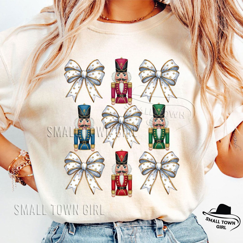 Cute Coquette Christmas Bow Nutcracker Png Coquette Png Glitter Bow Png Christmas Png Sublimation C 1