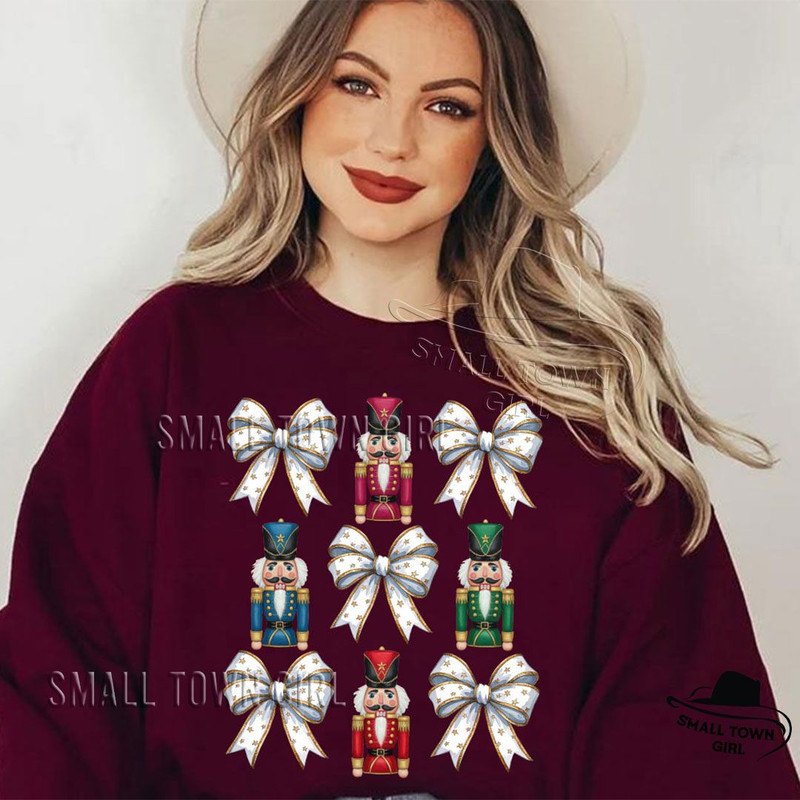 Cute Coquette Christmas Bow Nutcracker Png Coquette Png Glitter Bow Png Christmas Png Sublimation C 5