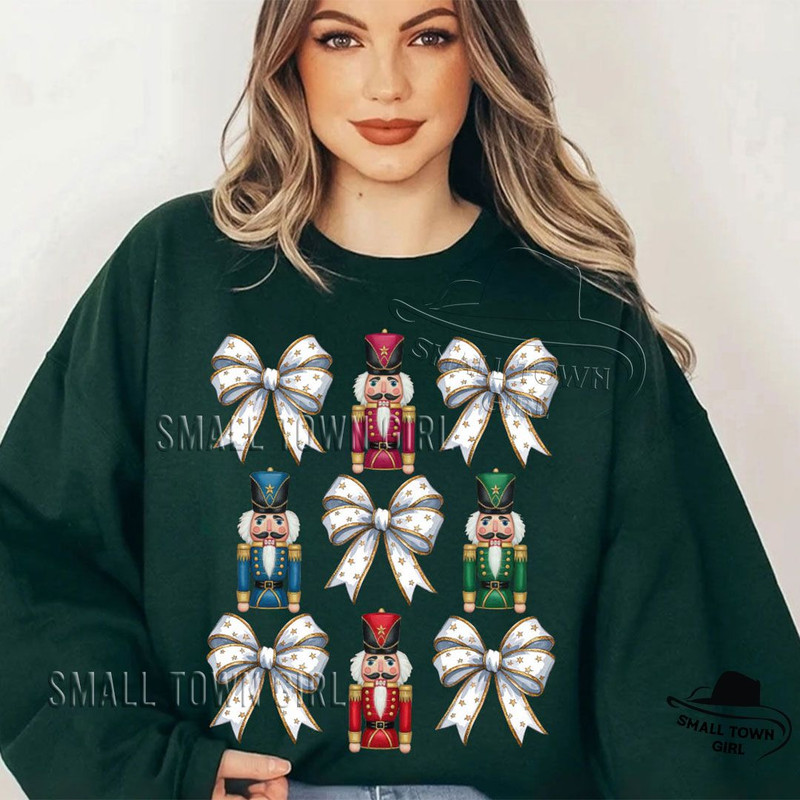 Cute Coquette Christmas Bow Nutcracker Png Coquette Png Glitter Bow Png Christmas Png Sublimation C 6