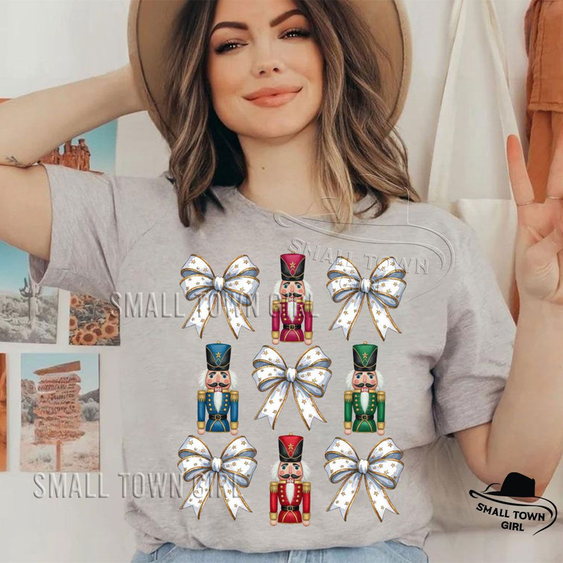 Cute Coquette Christmas Bow Nutcracker Png Coquette Png Glitter Bow Png Christmas Png Sublimation C 7