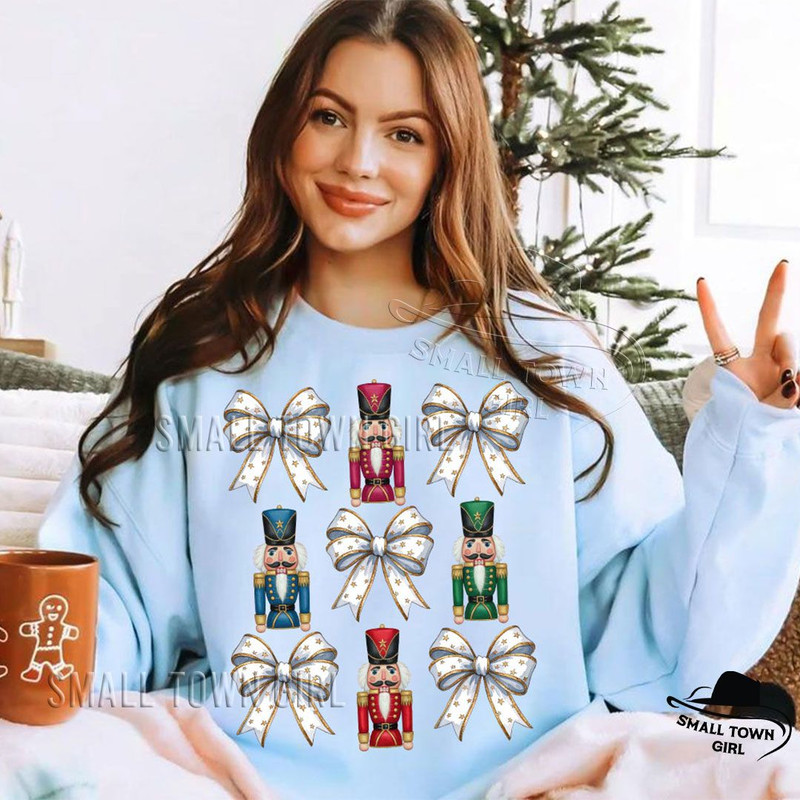 Cute Coquette Christmas Bow Nutcracker Png Coquette Png Glitter Bow Png Christmas Png Sublimation C 8